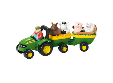 Tractor met dierentrein
