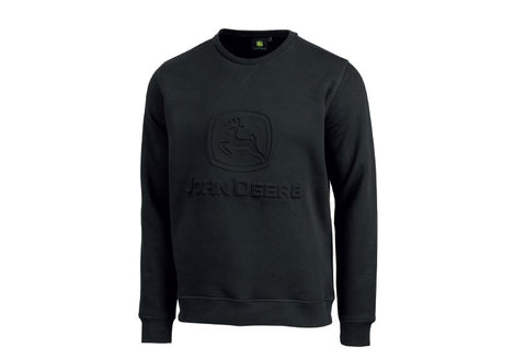 Sweater zwart met relief logo