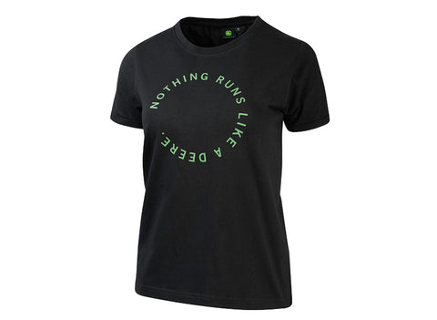 T-shirt zwart 'nothing runs like a deere'