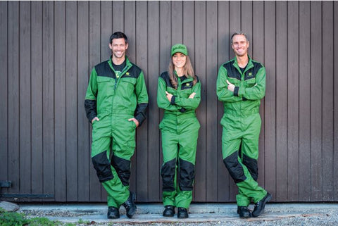 Overall groen met rits