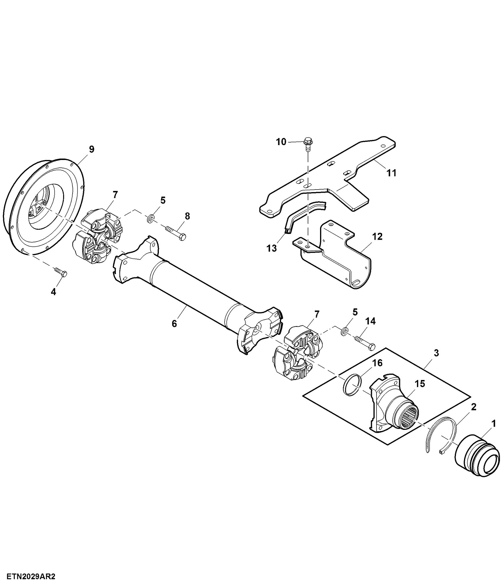 John Deere John Deere RE52347 CROSS AND BEARING ASSEMBLY - Kraakman ...