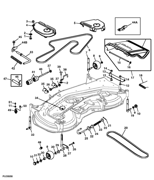 V-snaar M154960 – Aandrijving maaidek, effectieve lengte 3063 mm (120,6 inch)