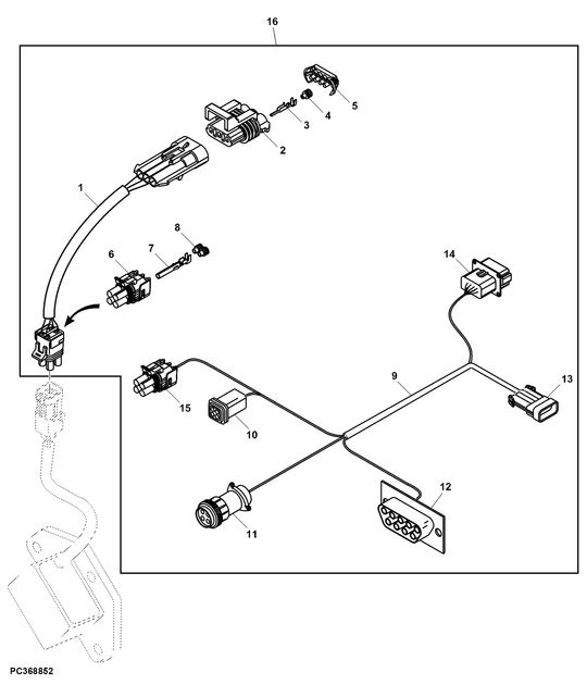 BUNDLE ITC RADAR HARNESS FOR 1 RII